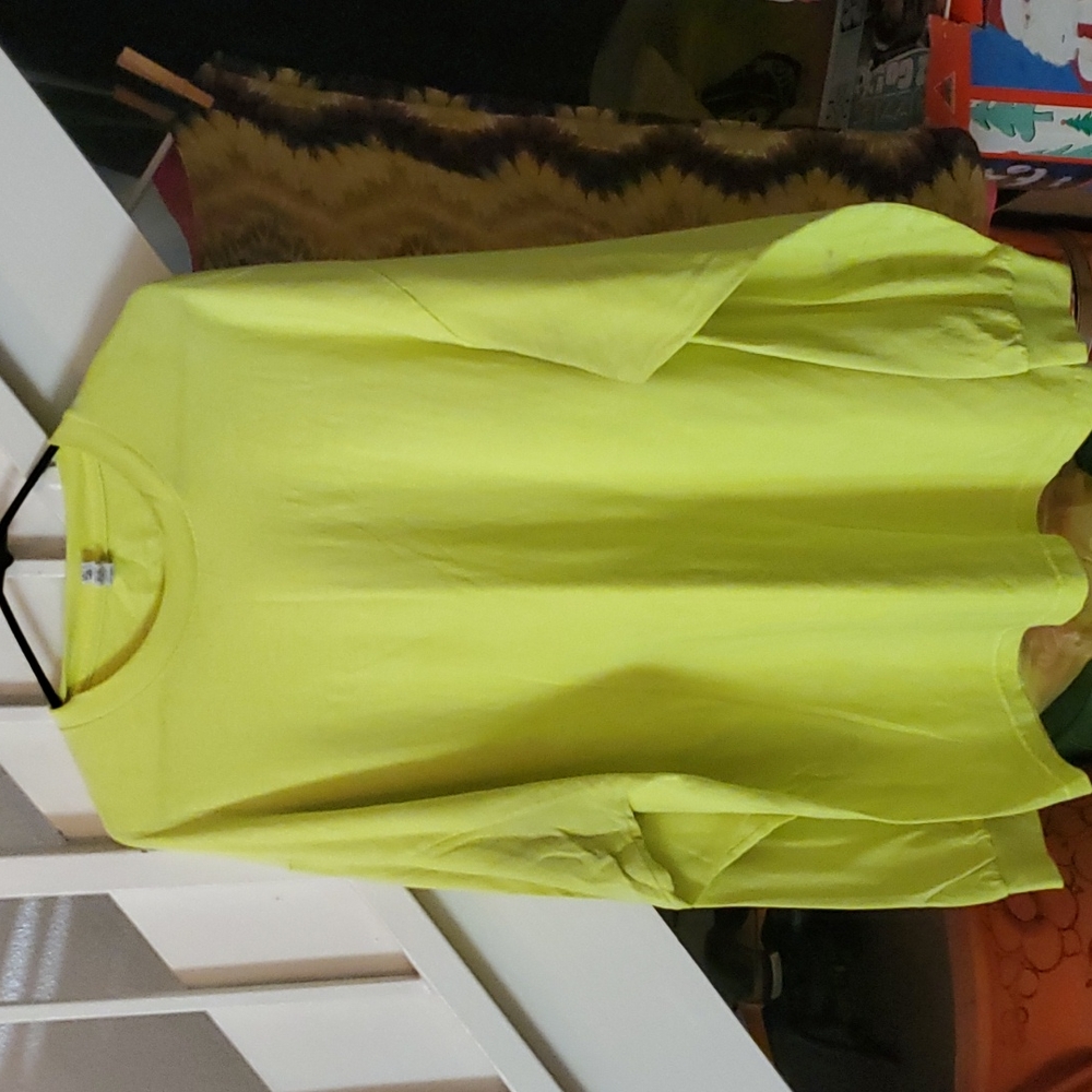 Man's bright yellow long sleeve tee
